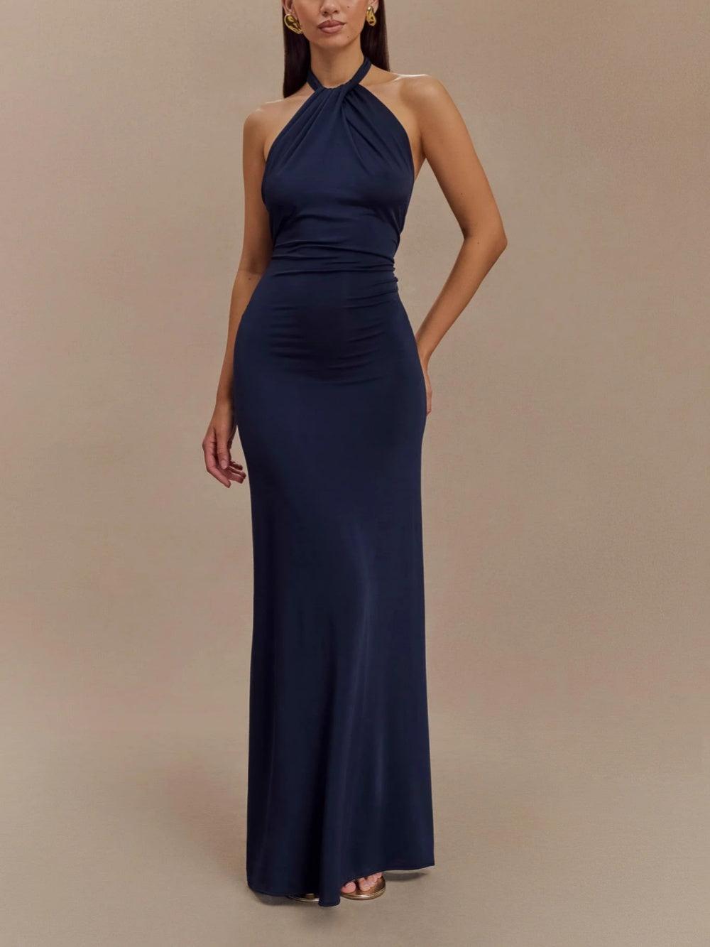 Women's Slinky Halter Maxi Dress