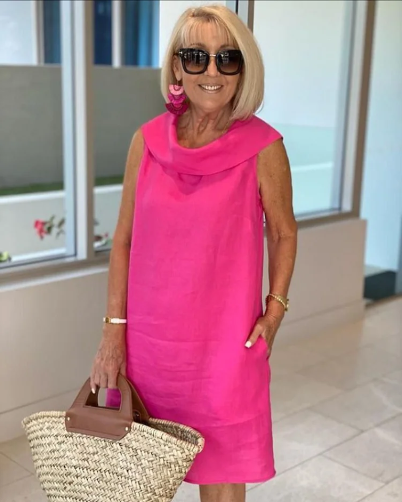 Women's Lightweight Dress with Stylish Neckline