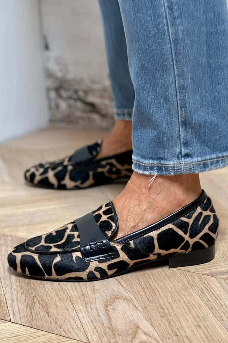 Women's Cozy and Stylish Cow Print Loafers