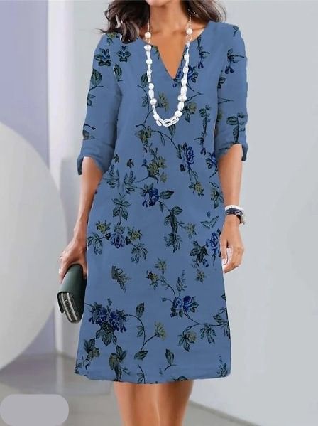 Women's Floral Print Double Tunic Dress