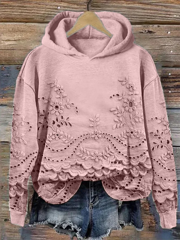 Women's Chic Floral Hoodie