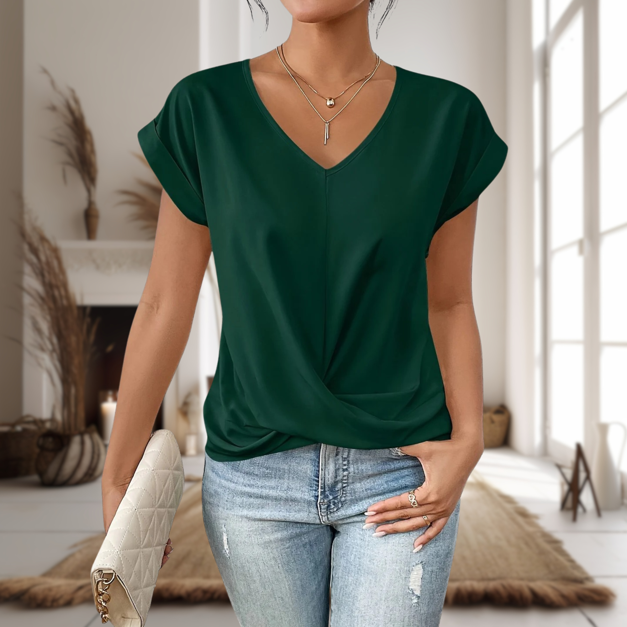 Women's Casual Sweetheart Neck T-Shirt