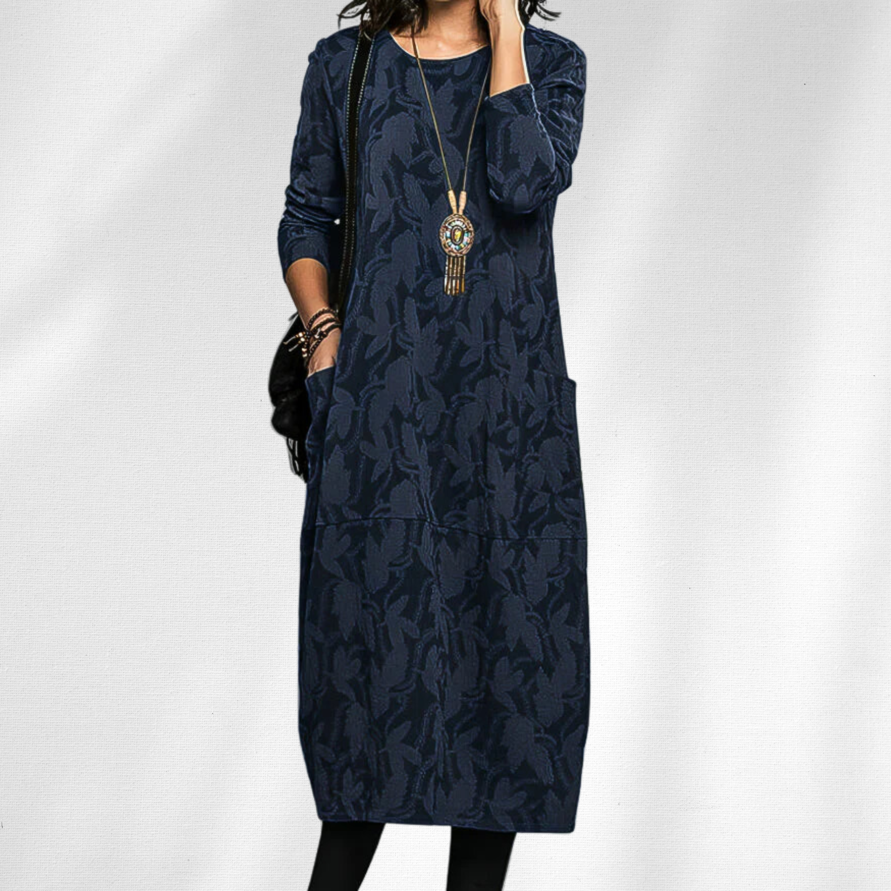 Women's Elegant Crewneck Winter Dress
