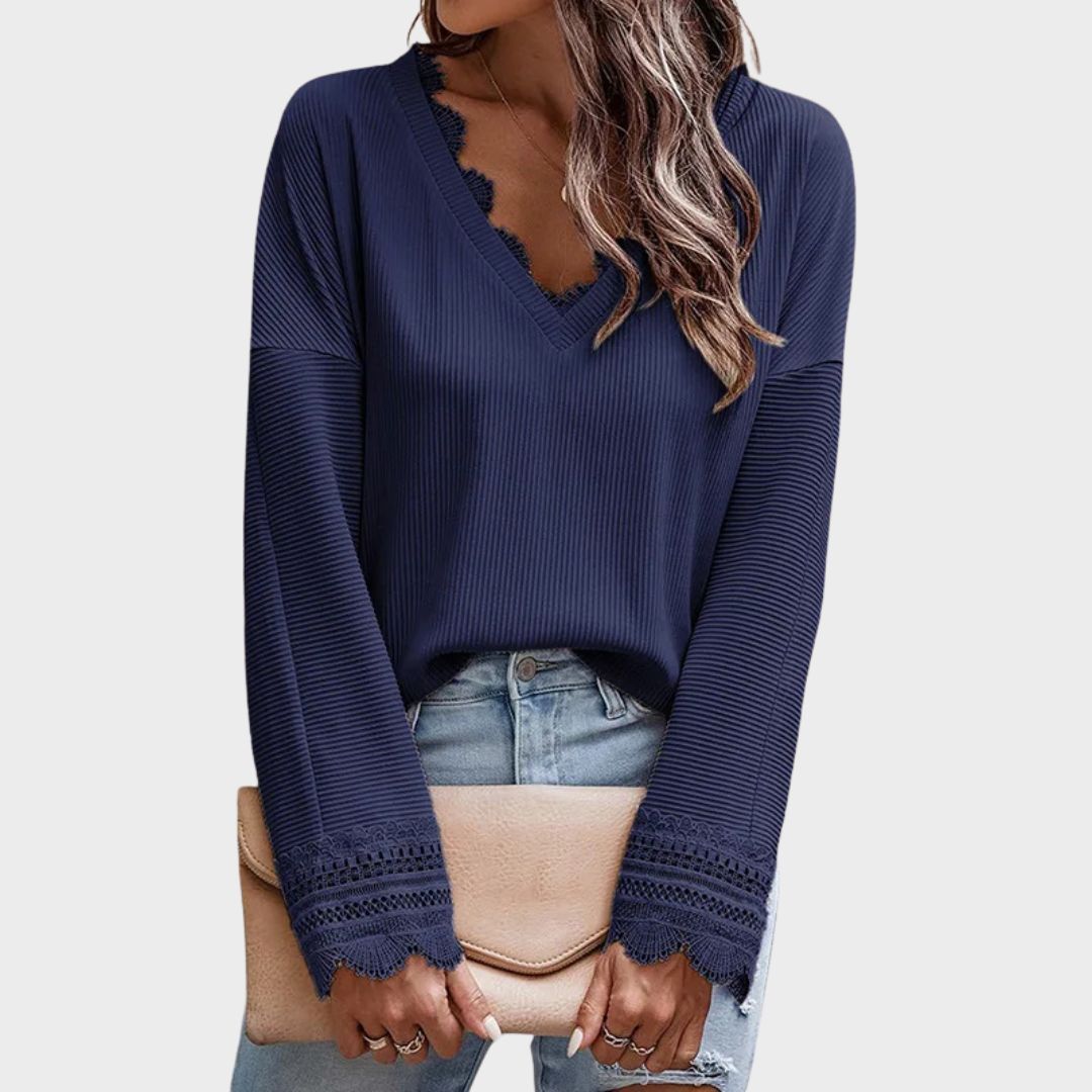 Women's Elegant Sweater With Lace