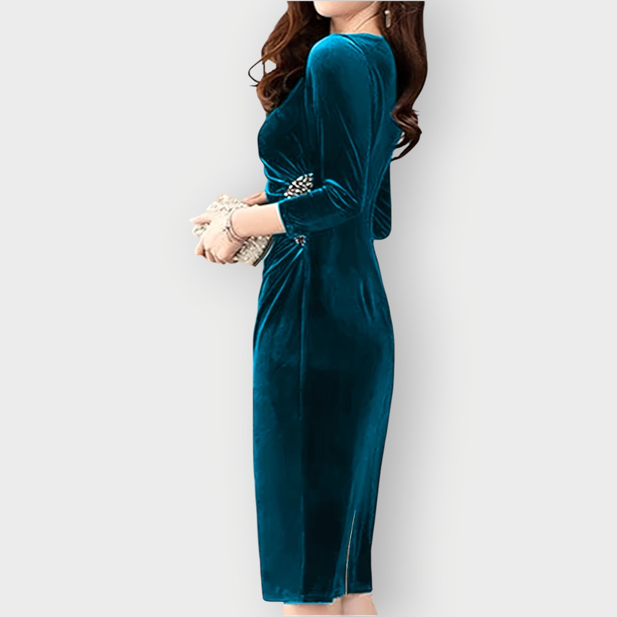 Women's Velvet Slit Dress