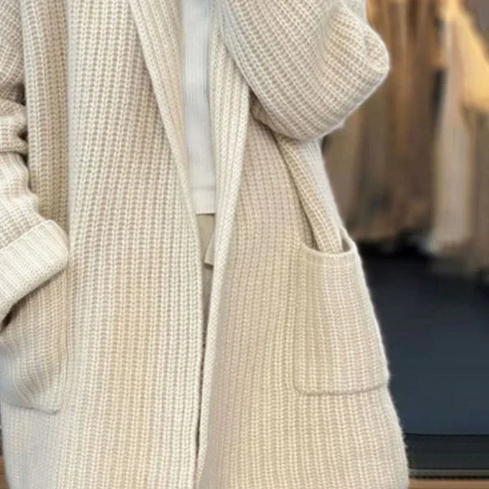 Women's Knitted Sweater with Pockets