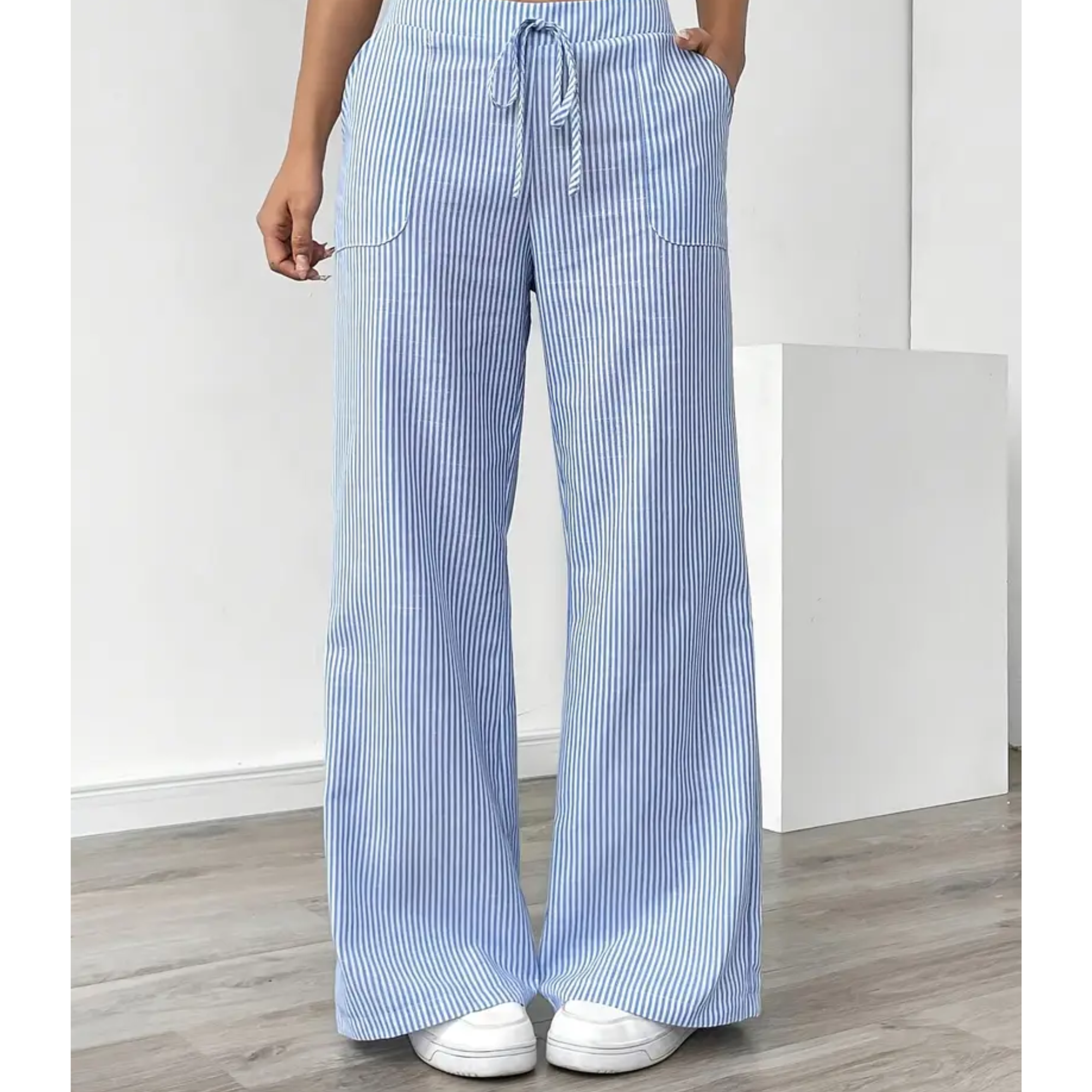 Women's Striped Pants With Pockets
