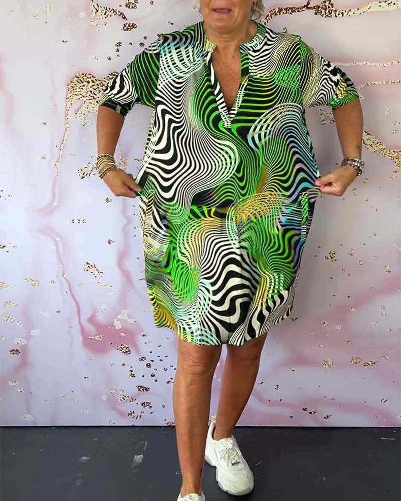 Women's Colorful V-neck Dress