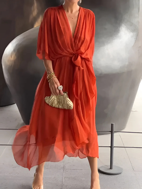 Women's Timeless Wrap Midi Dress