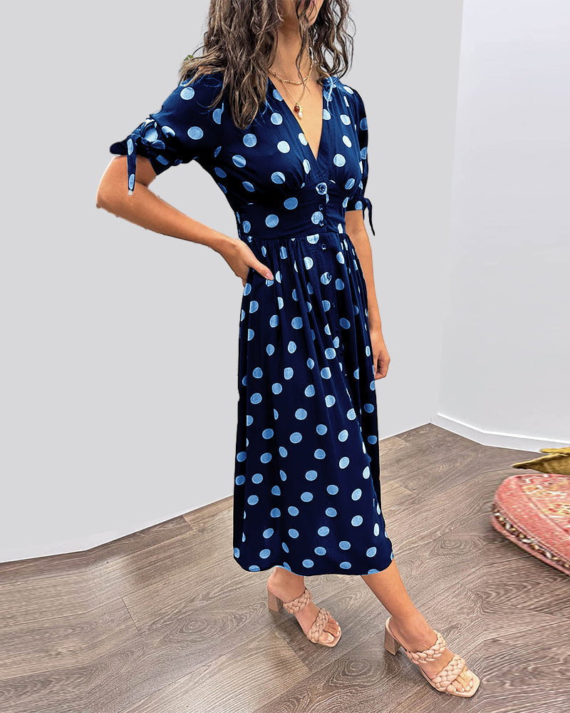 Women's Elegant Polka Dot Dress