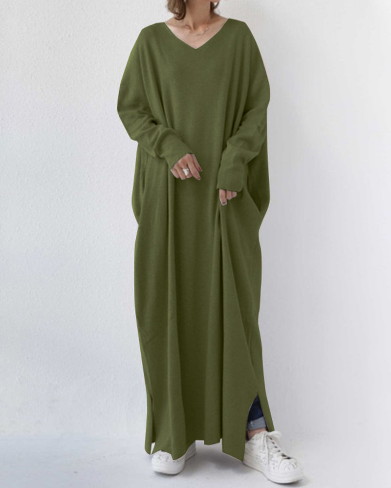 Women's Elegant Winter Maxi Dress for Women with Long Sleeves
