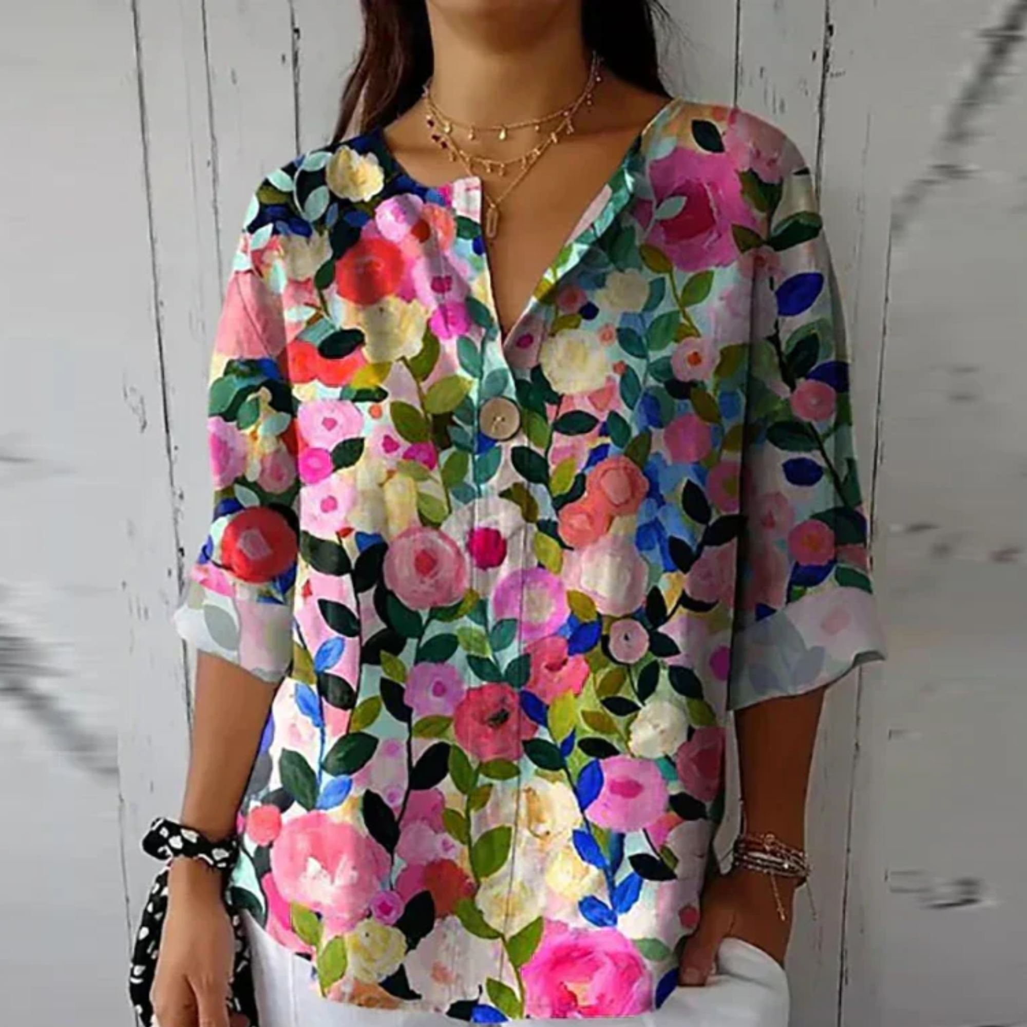 Women's Chic Floral Print Blouse