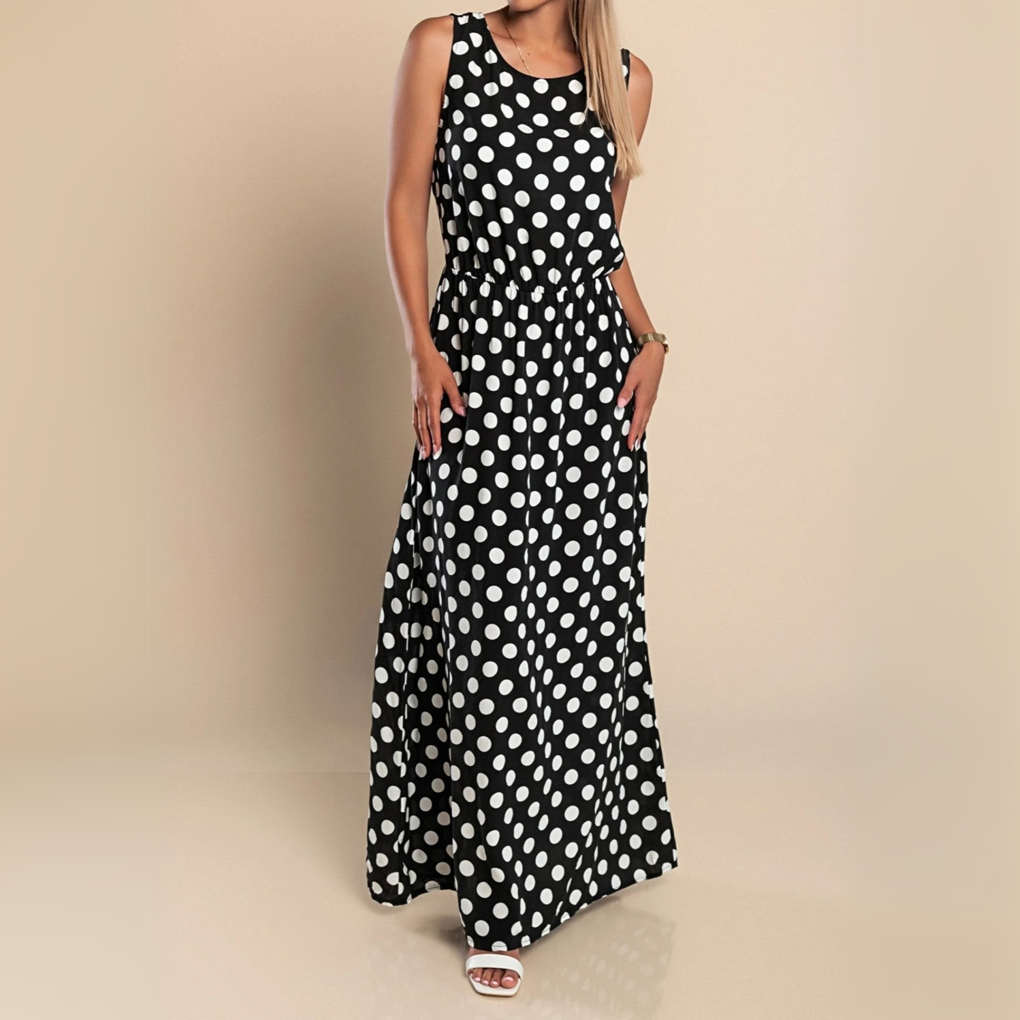 Women's Polka Dot Maxi Dress