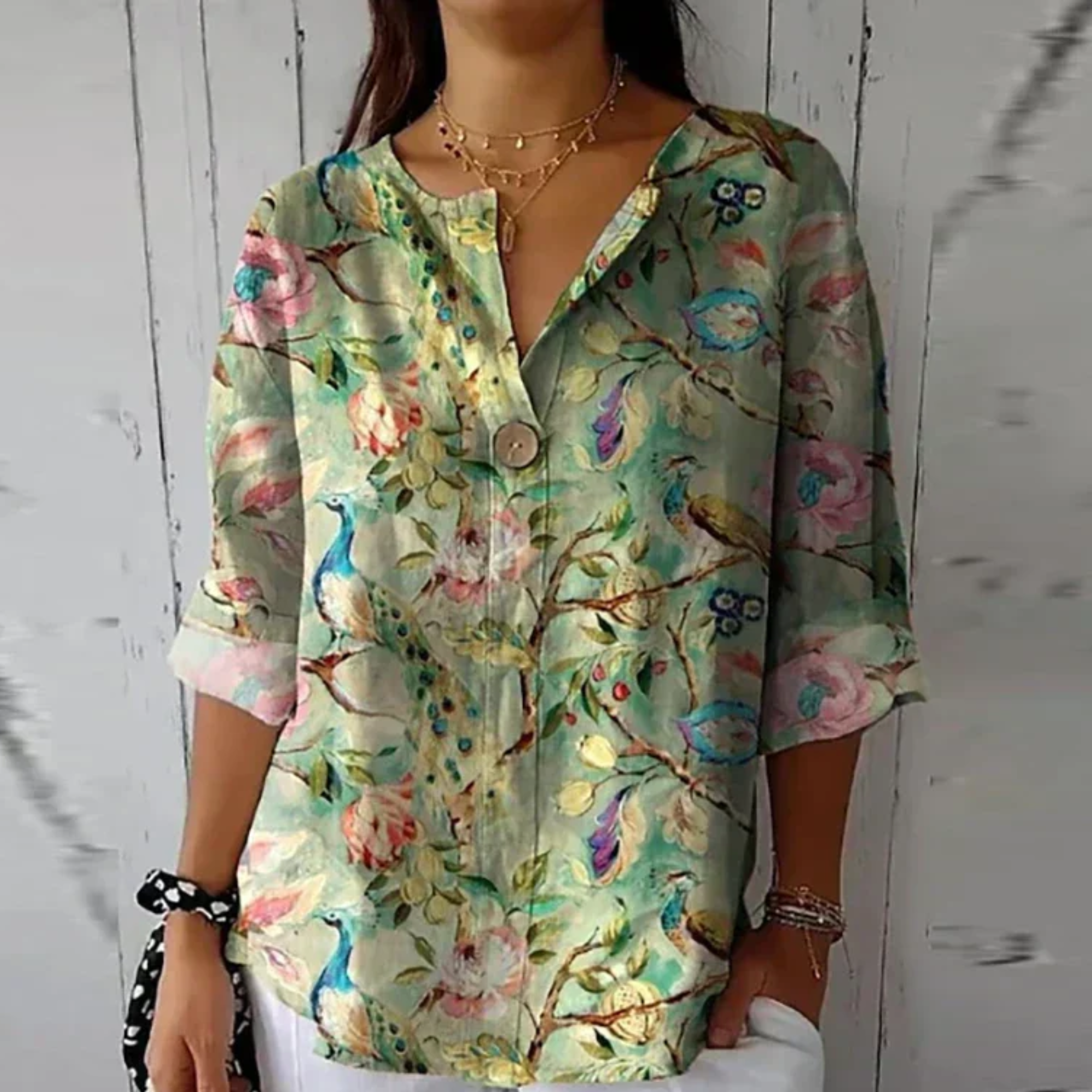 Women's Chic Floral Print Blouse