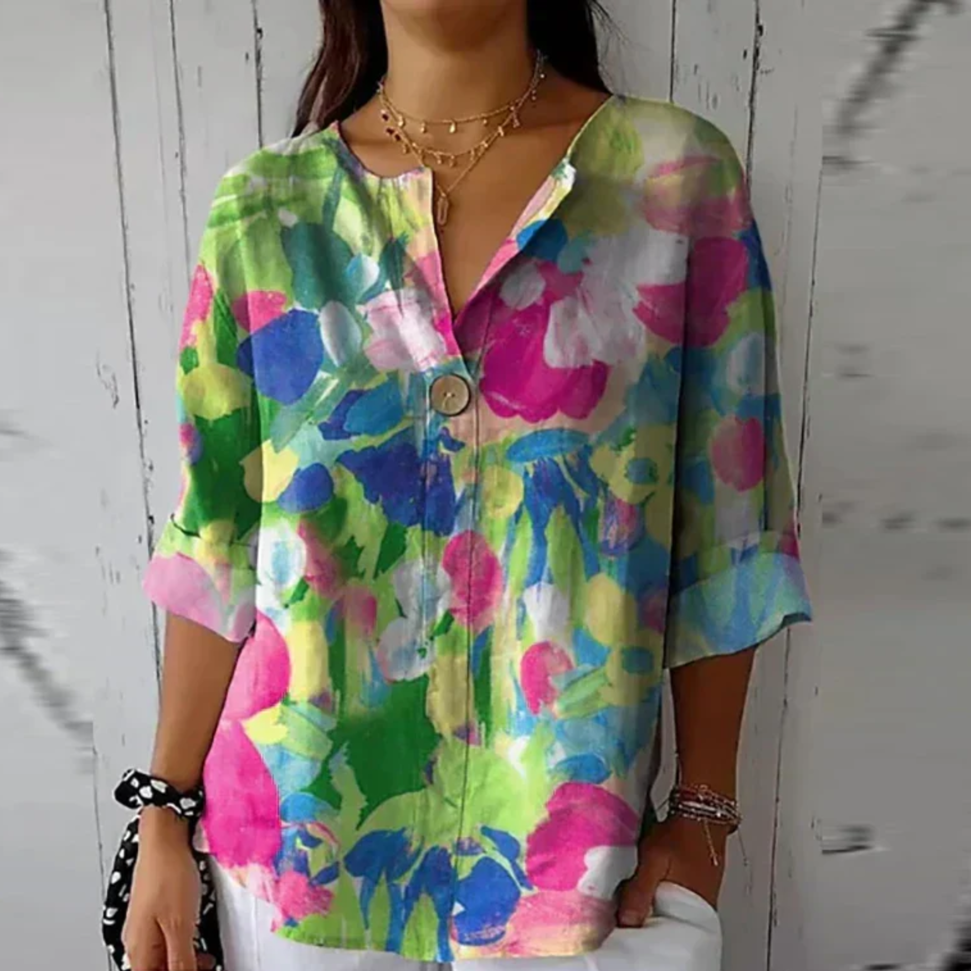 Women's Chic Floral Print Blouse