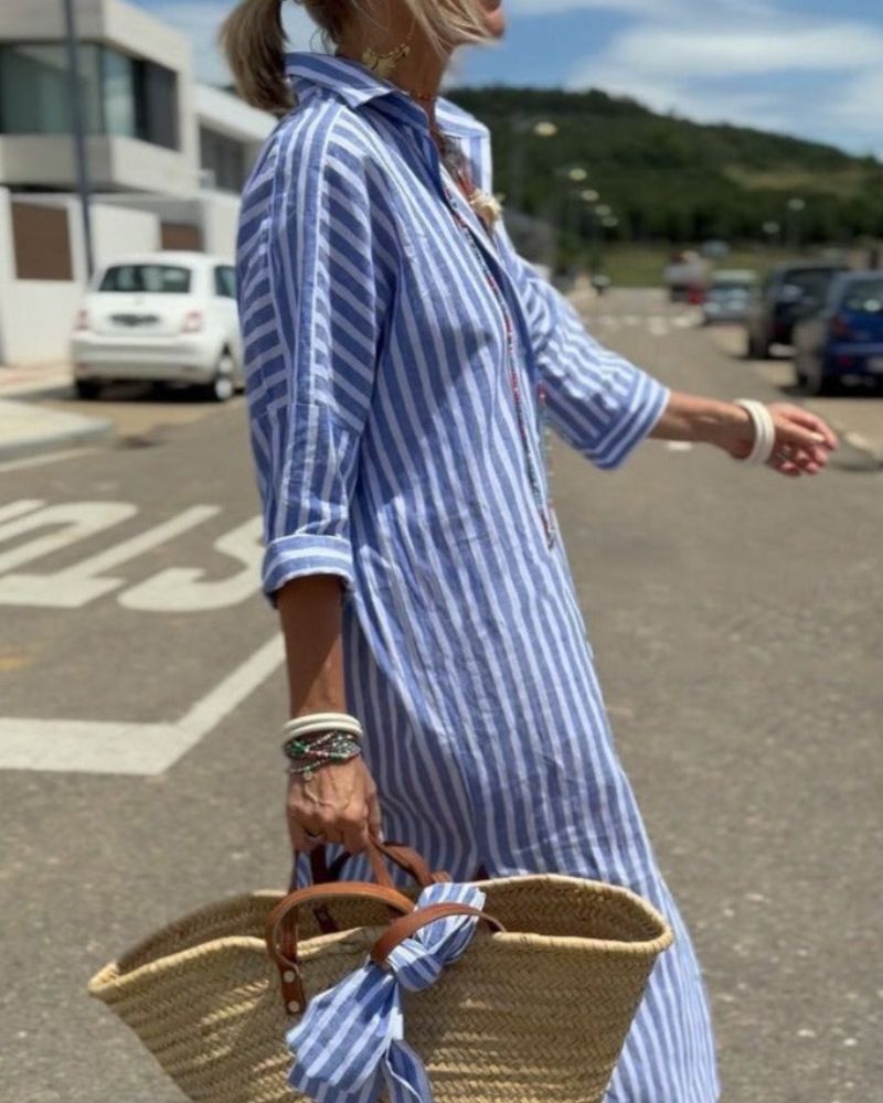 Women's Timeless Striped Shirt Dress