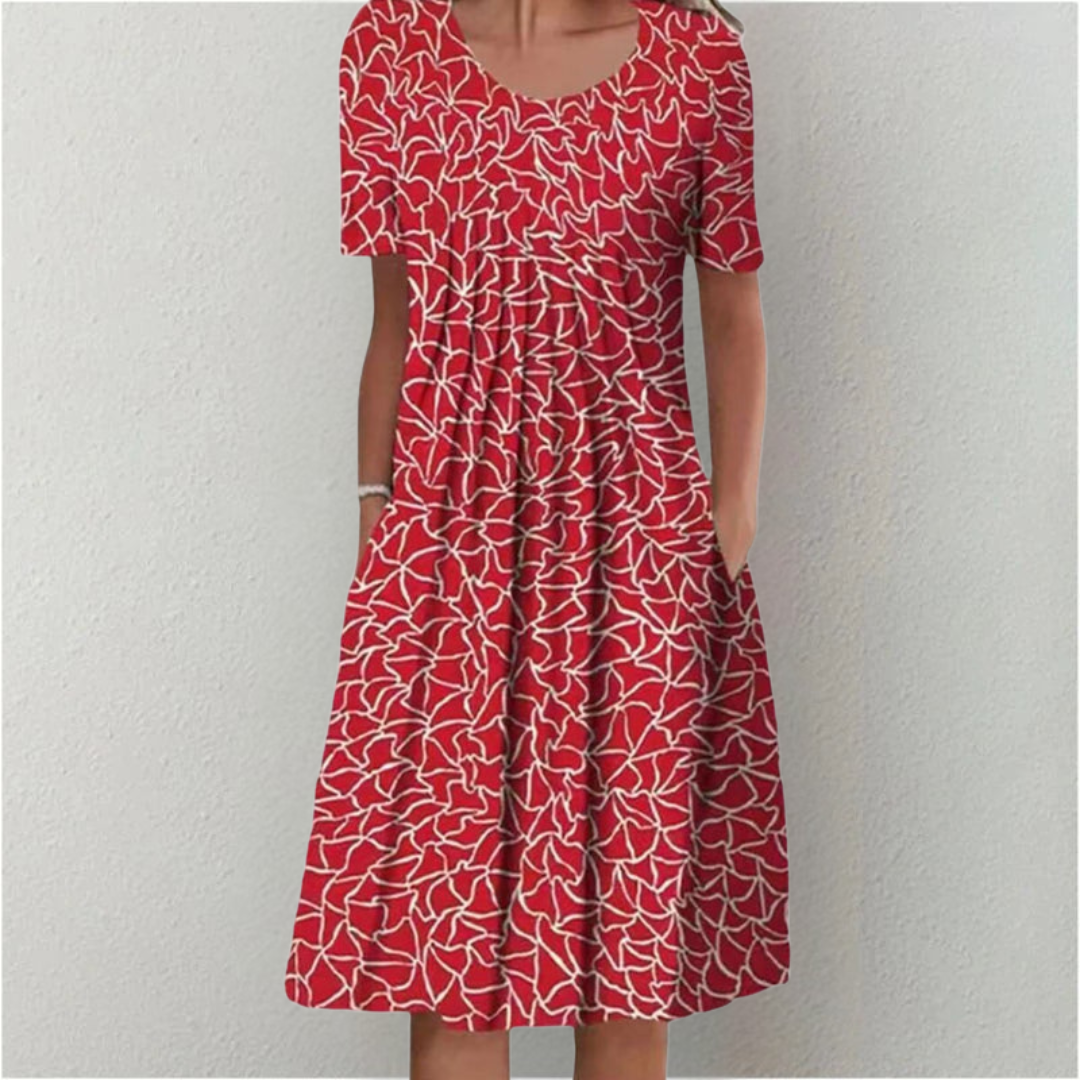 Women's Stylish and Casual Floral Dress with Pockets