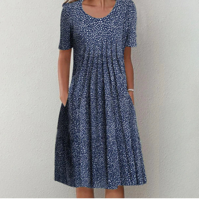 Women's Stylish and Casual Floral Dress with Pockets
