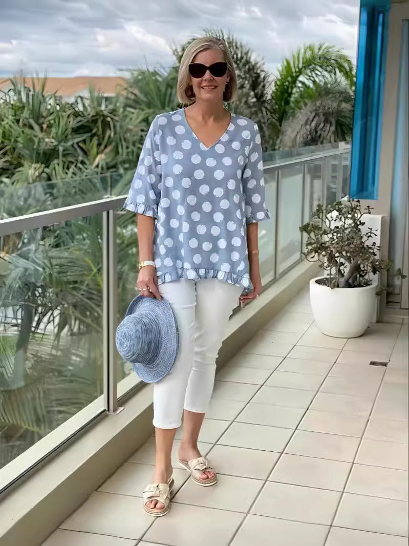 Women's Stylish V-Neck Blouse