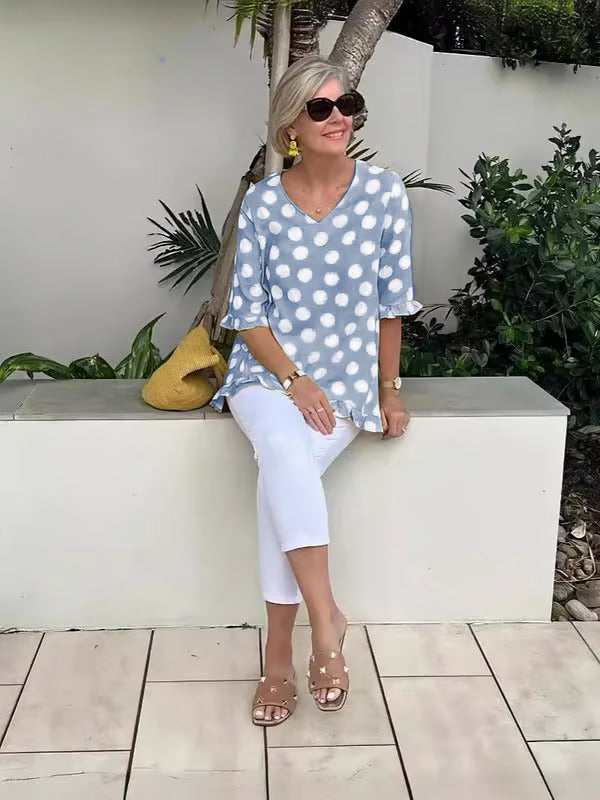 Women's Stylish V-Neck Blouse