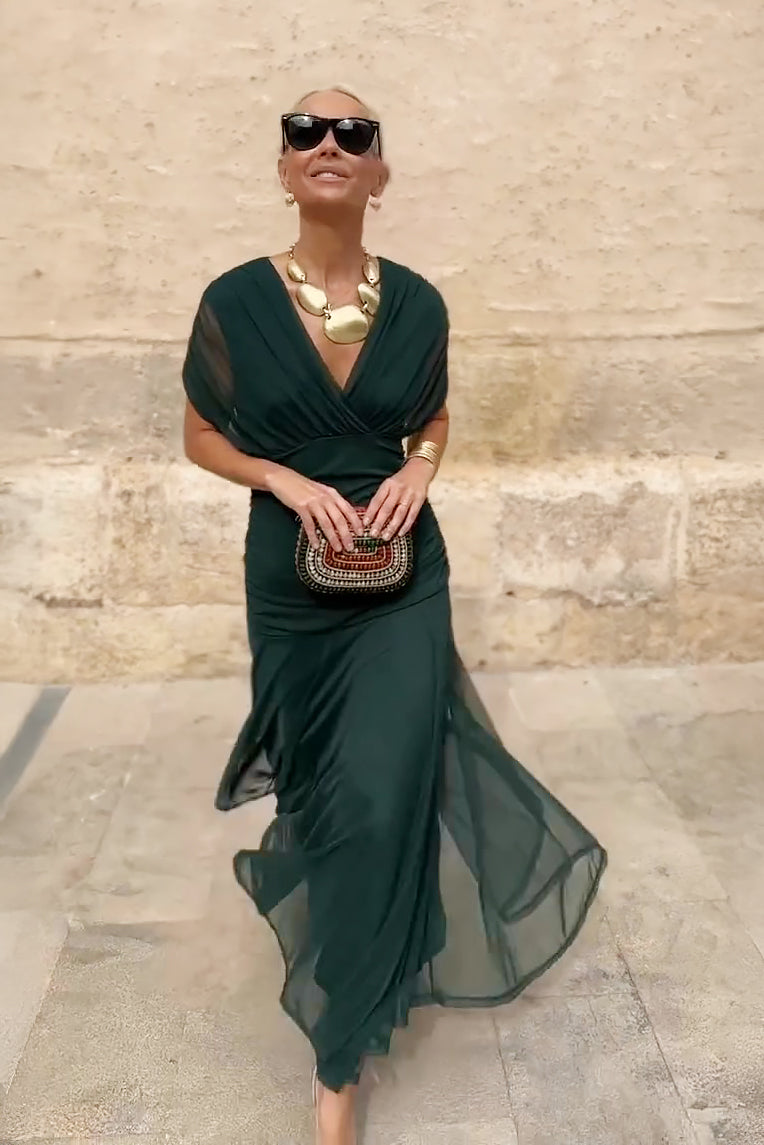 Women's Elegant V-neck Fantasy Party Maxi Dress