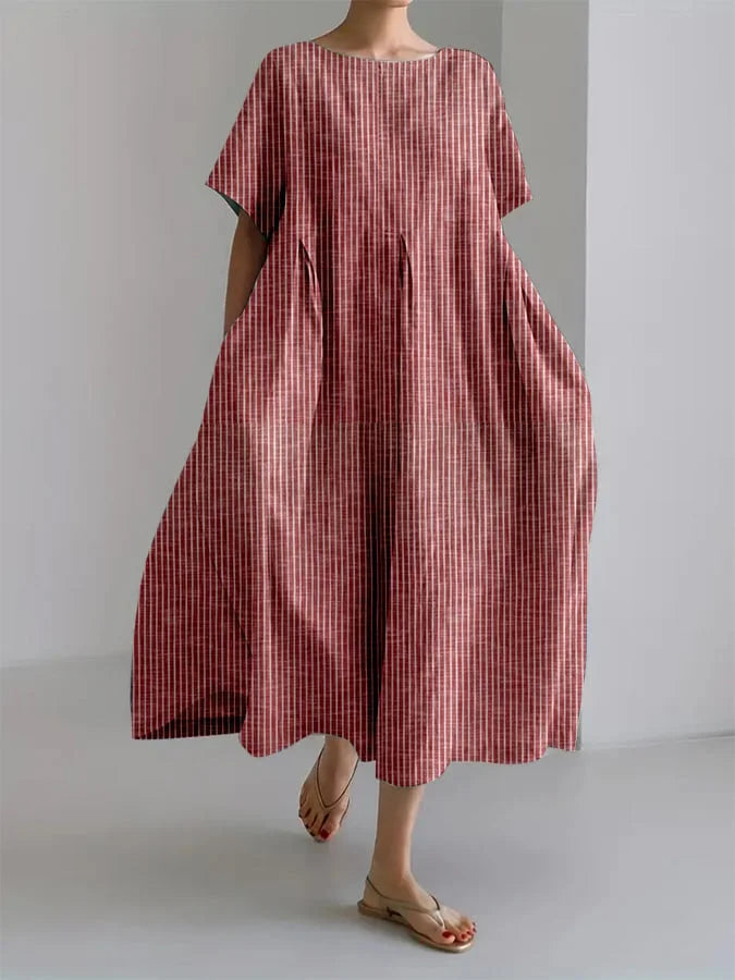 Women's Casual Long Dress with Comfortable Cut and Retro Style for Every Day
