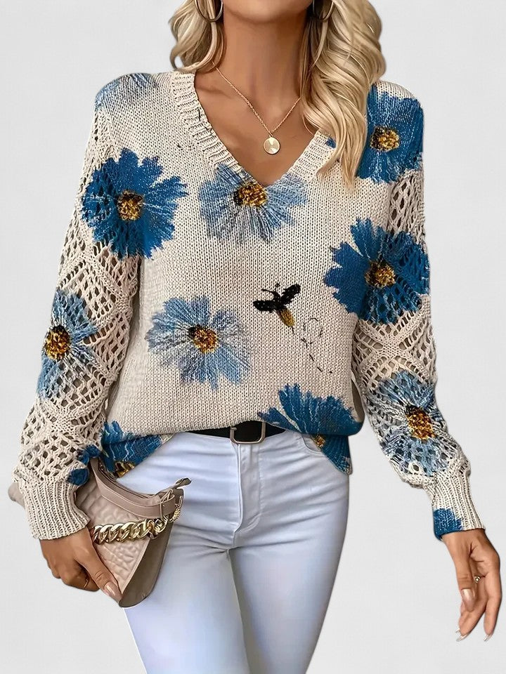Women's Elegant Floral Pullover