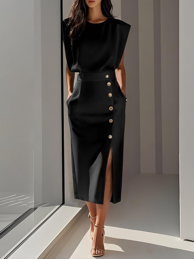 Women's Effortless Charm Midi Dress