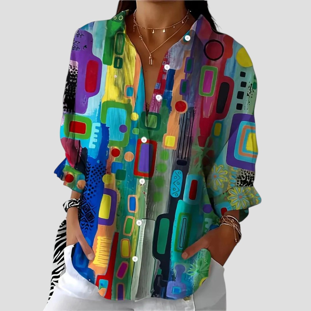 Women's Elegant Blouse with Geometric Pattern