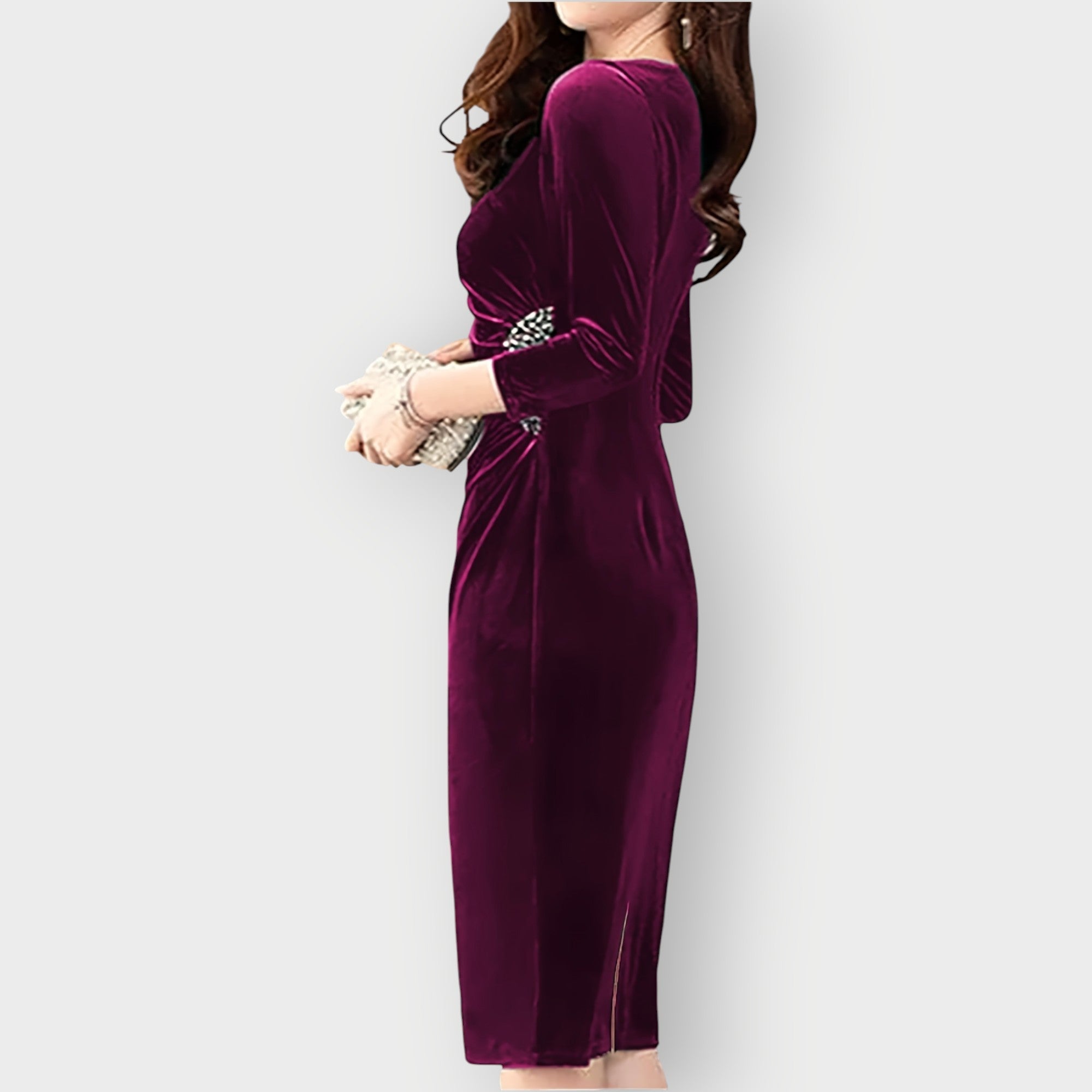 Women's Velvet Slit Dress
