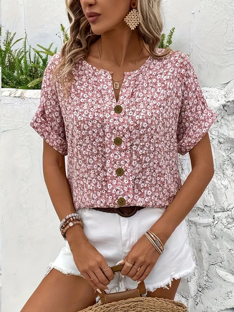 Women's Chic Floral Print Blouse