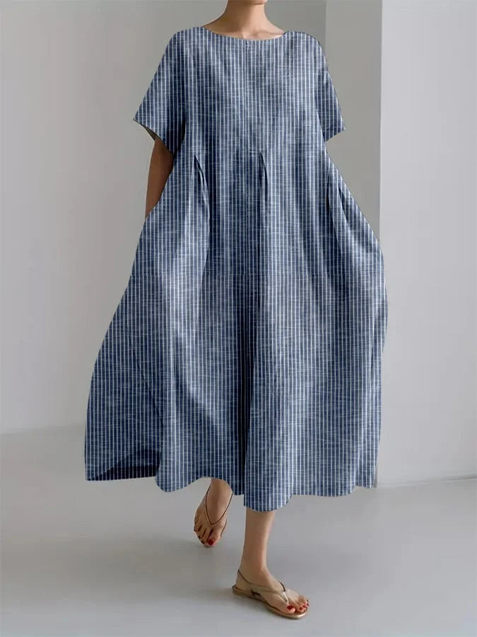 Women's Casual Long Dress with Comfortable Cut and Retro Style for Every Day