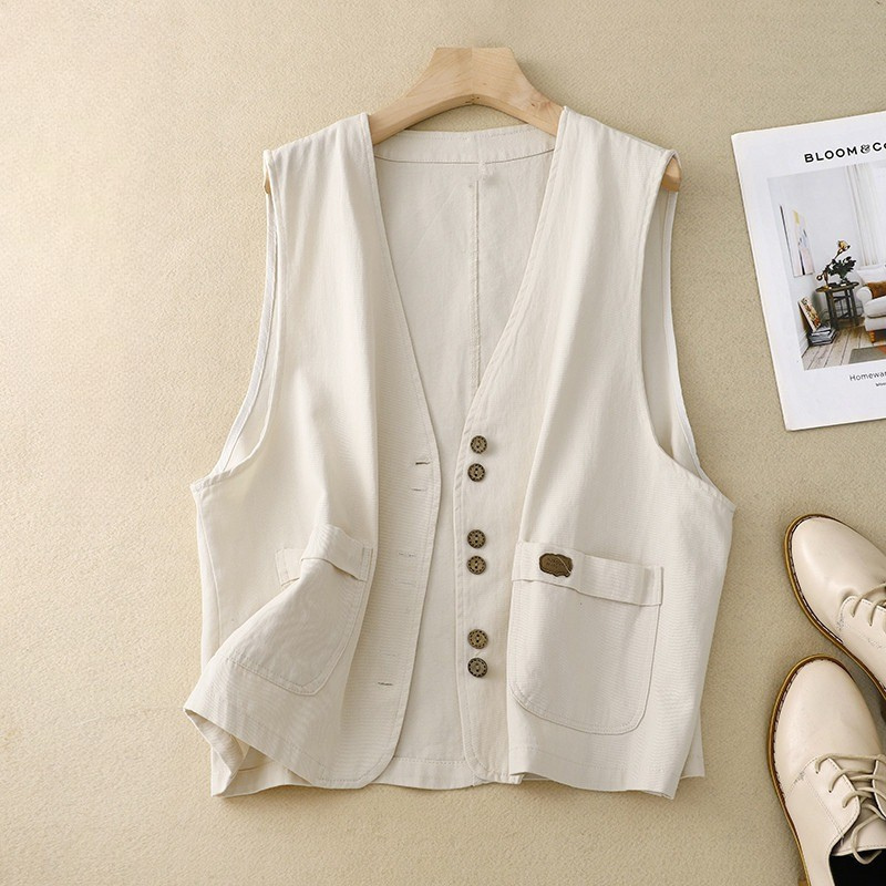 Women's Relaxed Button Vest