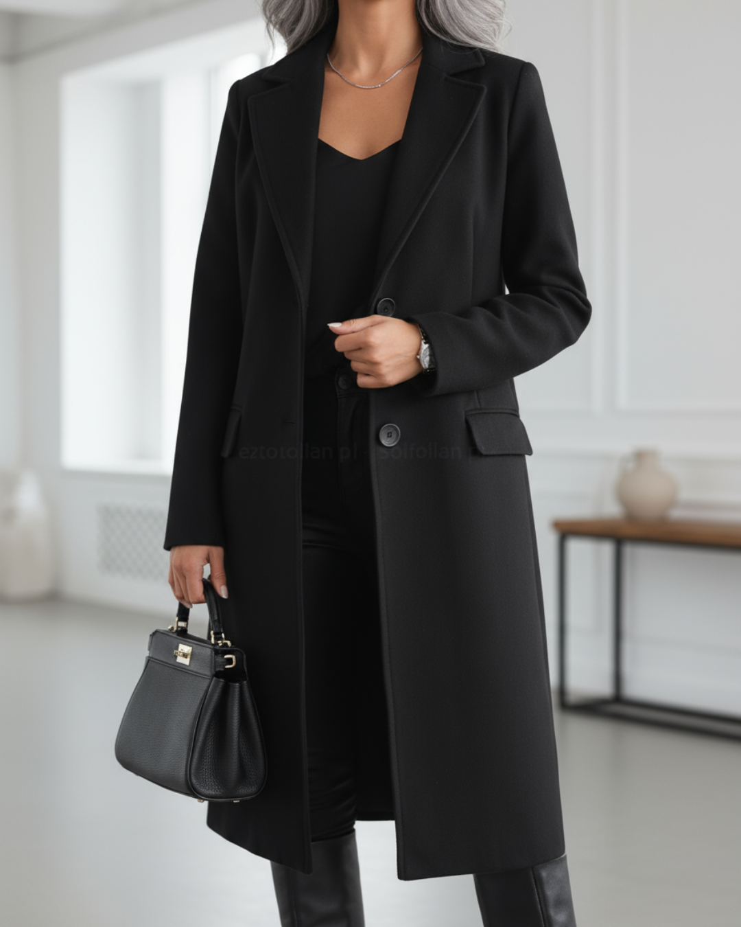 Women's Elegant Long Wool Coat