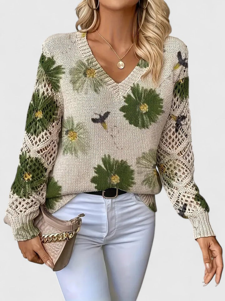 Women's Elegant Floral Pullover