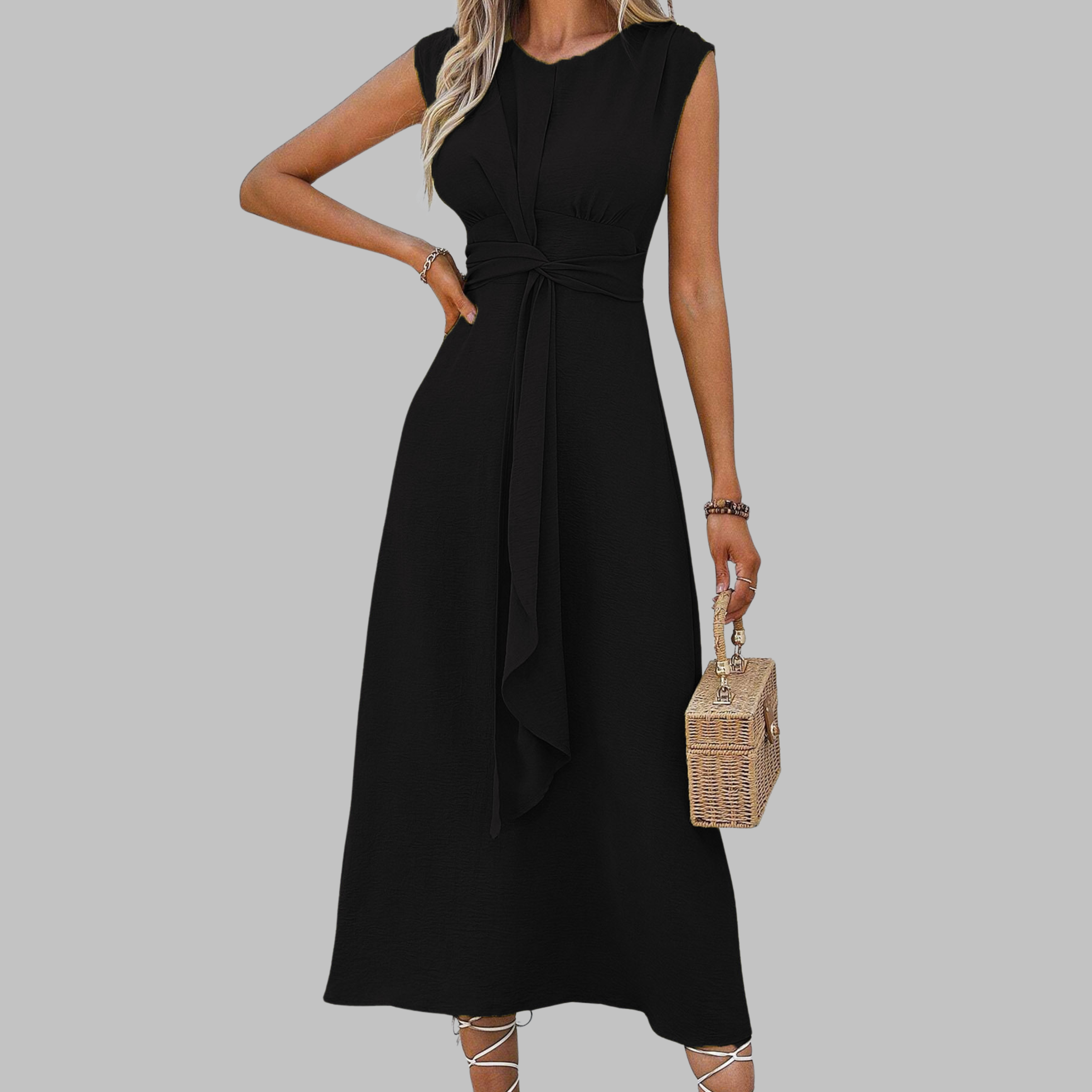 Women's Elegant Sleeveless Round Neck Maxi Dress