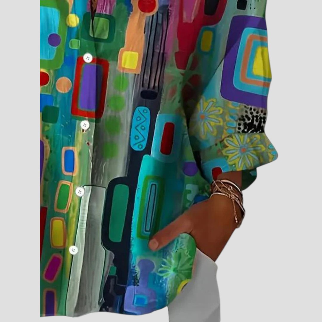 Women's Elegant Blouse with Geometric Pattern