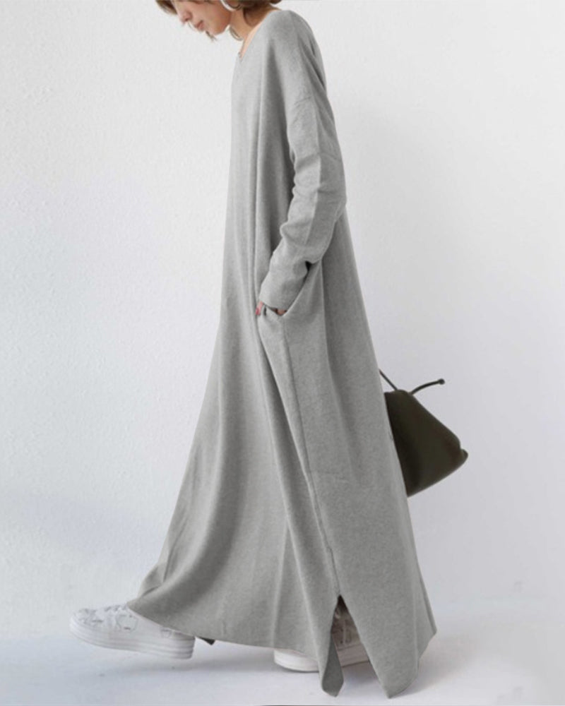 Women's Elegant Winter Maxi Dress for Women with Long Sleeves