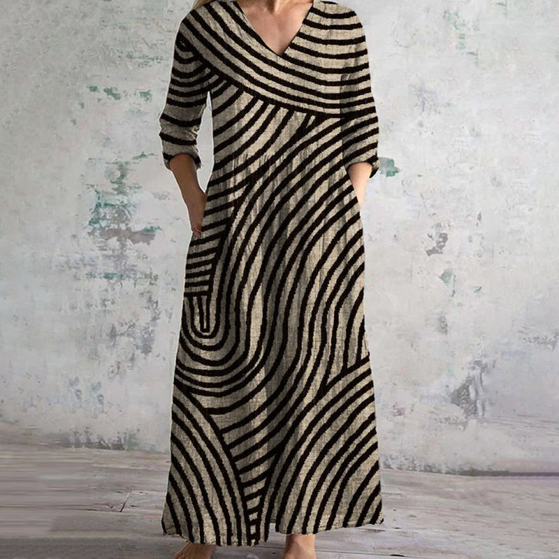 Women's Vintage Striped Dress