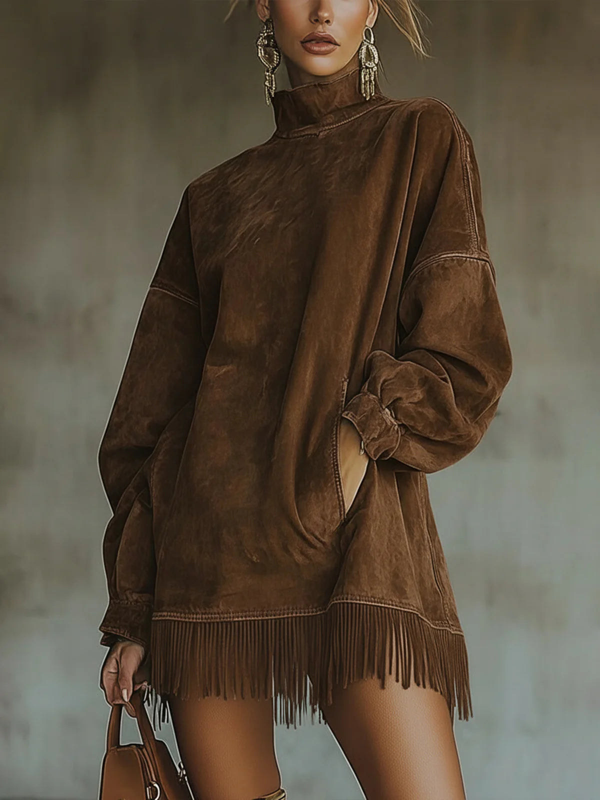 Women's Cozy Fringe Dress