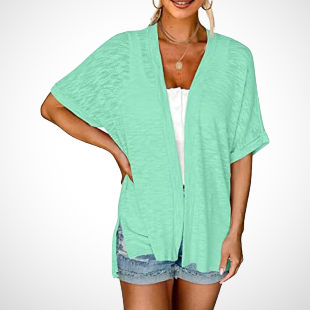 Women's Stylish Flowy Short Sleeve Cardigan