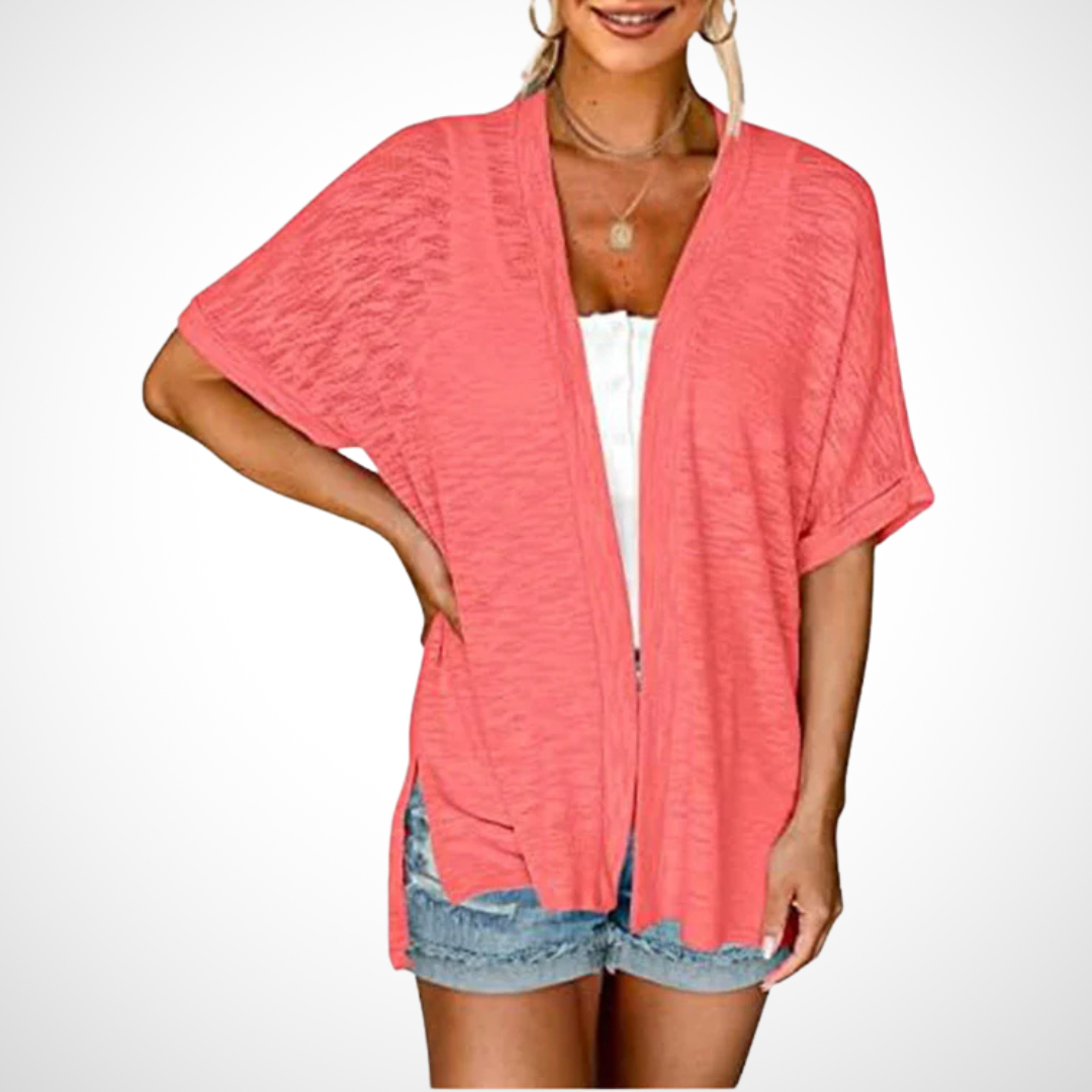Women's Stylish Flowy Short Sleeve Cardigan