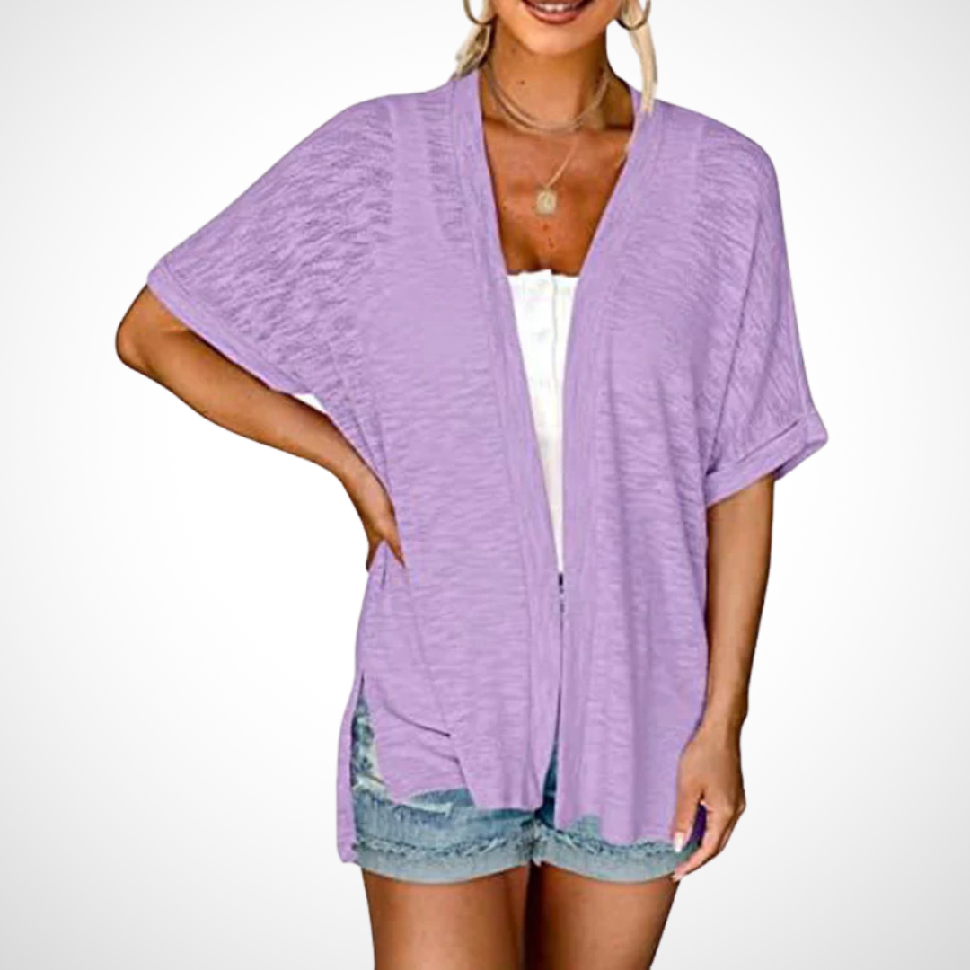 Women's Stylish Flowy Short Sleeve Cardigan