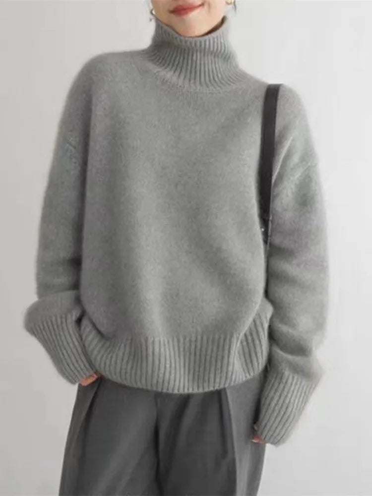 Women's Sweater With High Collar