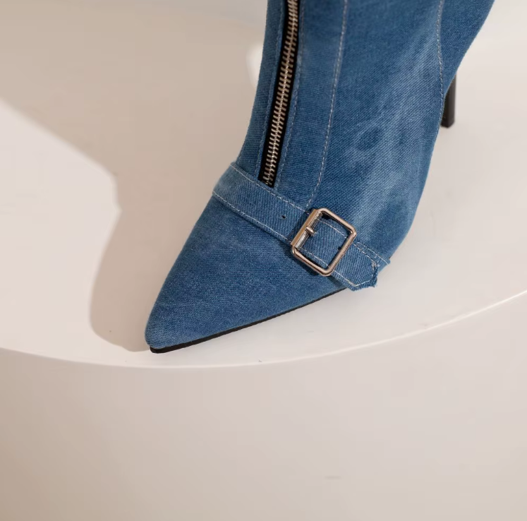 Women's Denim Buckle Bootie