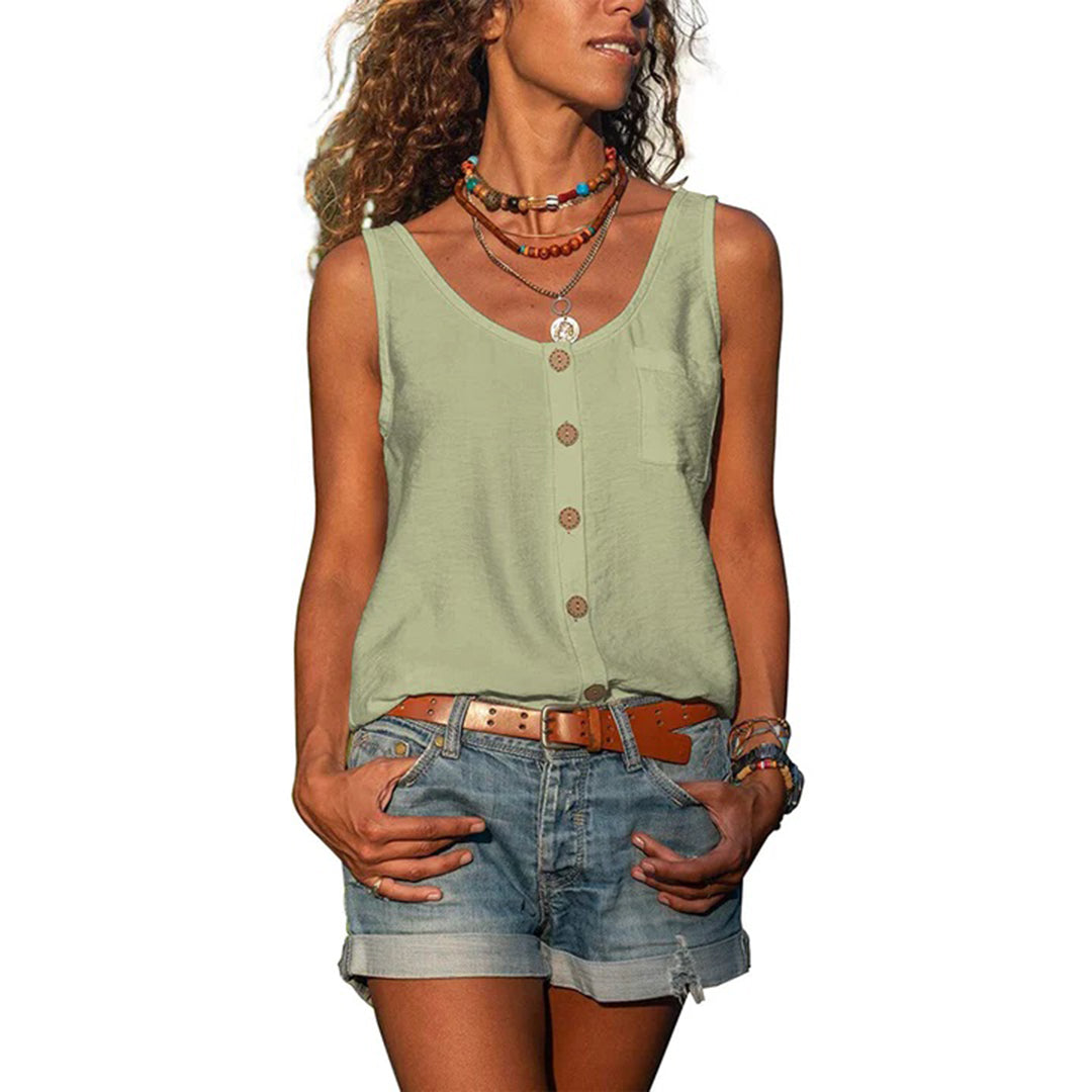 Women's Casual Sleeveless Top with Loose Fit