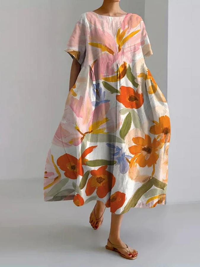 Women's Summer Floral Dress with Flattering Cut and Freedom of Movement