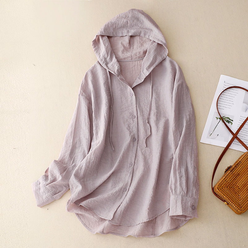 Women's Lightweight Hoodie with Buttons