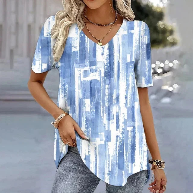 Women’s Striped V-Neck T-Shirt
