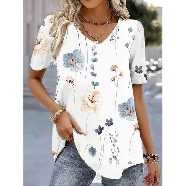 Women’s Striped V-Neck T-Shirt